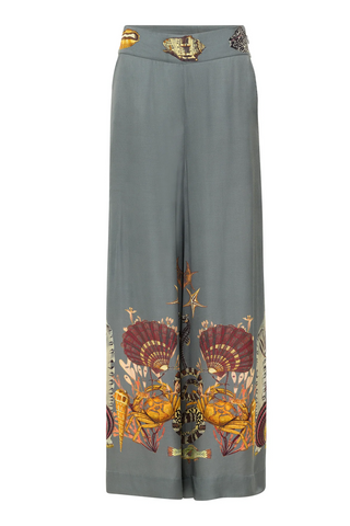 CAROLINA K PANTALON PALAZZO GRAY CORAL REEF