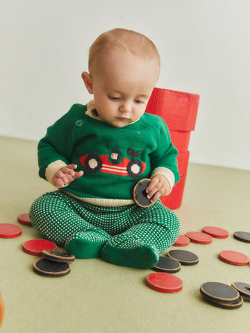 BOBO CHOSES SUETER RACE CAR GREEN