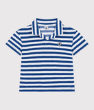 PETIT BATEAU POLO SS RAYAS TERRY WHITE/BLUE