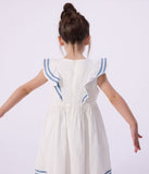 PETIT BATEAU VESTIDO CON OLANES WHITE