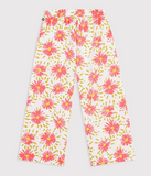 PETIT BATEAU PANTS BIG FLOWER WHITE MULTI
