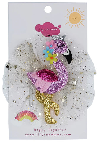 LILY AND MOMO CLIPS TULLE FLAMINGO
