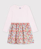 PETIT BATEAU VESTIDO LS TOP LISO FLORAL