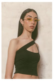 AMOR & ROSAS BLUSA CUT OUT BAMBU BLACK