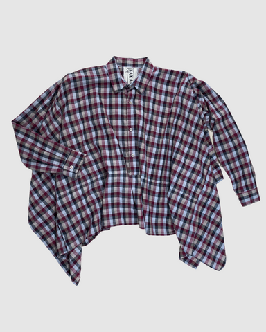 1/8 TAKAMURA BLUSA CUADRO M/L RED/GRAY UT
