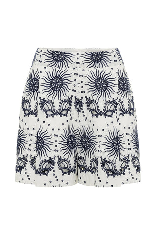 CAROLINA K SHORT ROMA GARDENIA WHITE NAVY