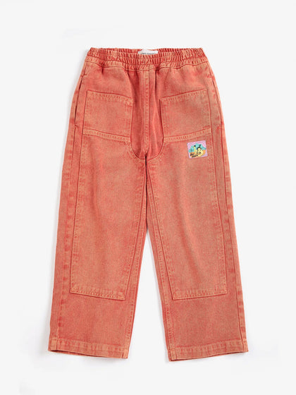 BOBO CHOSES PANTALON TWILL TAXI SAURUS TAG