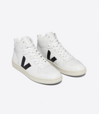 VEJA V-15 LEATHER EXTRA WHITE BLACK WOMAN