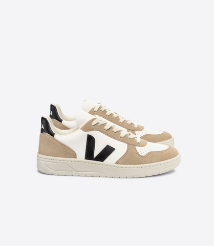 VEJA V-10 CHROMEFREE LEATHER WHITE BLACK SAHARA MAN