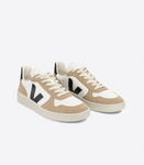 VEJA V-10 CHROMEFREE LEATHER WHITE BLACK SAHARA MAN