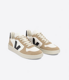 VEJA V-10 CHROMEFREE LEATHER WHITE BLACK SAHARA MAN
