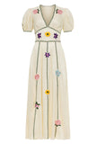 CAROLINA K VESTIDO CRETA GARDENIA