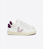 VEJA V-12 LEATHER EXTRA WHITE PARME MAGENTA WOMAN