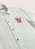 AMOR & ROSAS CAMISA DIABLO BORDADA