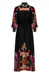 CAROLINA K VESTIDO ELISETA BLACK FLORAL