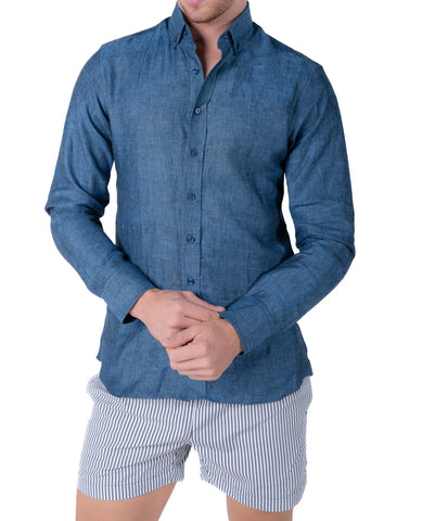 SUNNY PATOCHE CAMISA LINO NAVY