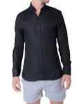 SUNNY PATOCHE BLACK LINEN SHIRT 