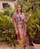 CAROLINA K KAFTAN VALERIE FLORAL LILAC XS-M