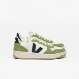 VEJA V10 LEATH WHITE BLACK KIWI MAN