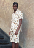AMOR & ROSAS CAMISA WARRIOR PRINT WHITE