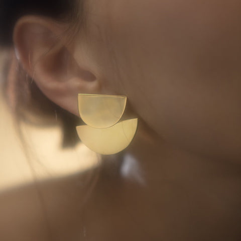 METRIC GOLD SCALE EARRINGS 