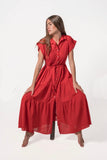 LA TROUPE VESTIDO COLIBRI LINEAL LARGO RED
