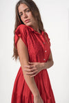 LA TROUPE VESTIDO COLIBRI LINEAL LARGO RED