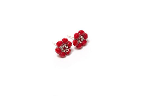 LORENA PAIRS CRYSTAL FLOWER EARRINGS