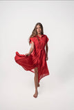 LA TROUPE VESTIDO COLIBRI LINEAL LARGO RED