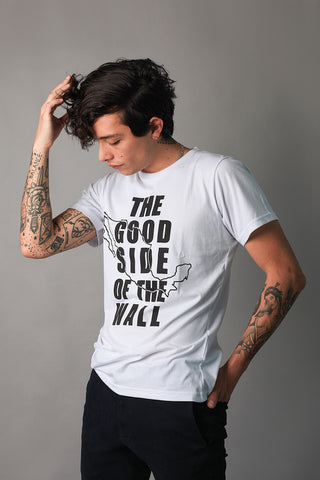 180 GOOD SIDE OF THE WALL MAP WHITE T-SHIRT