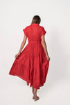 LA TROUPE VESTIDO COLIBRI LINEAL LARGO RED